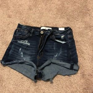 Dark wash jean shorts
